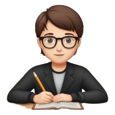 small private educational institute with table, one student sticker