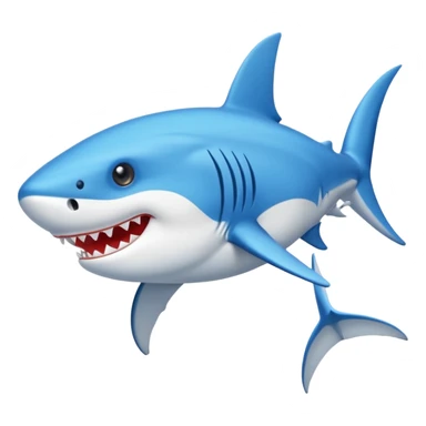 Un tiburón con tenis azules  sticker