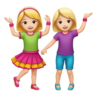 Two little children dancing. sticker