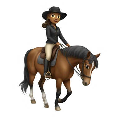 Horse riding girl sticker