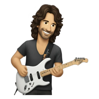 Joe duplantier with his Charvel guitar sticker