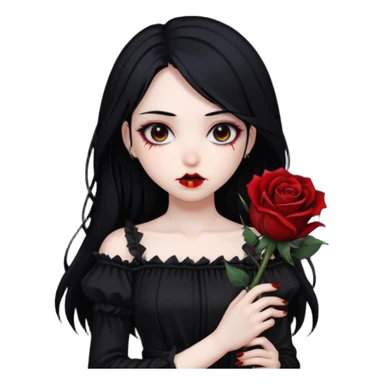 Bloody black rose anime gothic emo  beautiful gorgeous cool edgy cute lady sticker