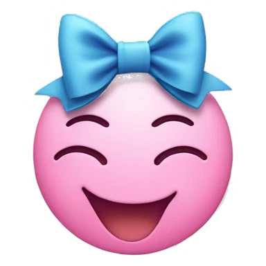 blushing smiley face with bow sticker