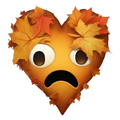 Autumn themed heart without a face  sticker
