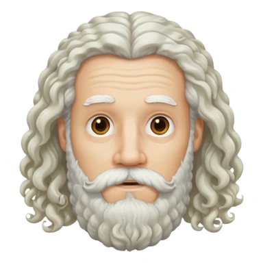 white bearded and curly long haired beard white sticker