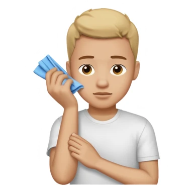 Emoji of a guy wiping off his shoulder sticker