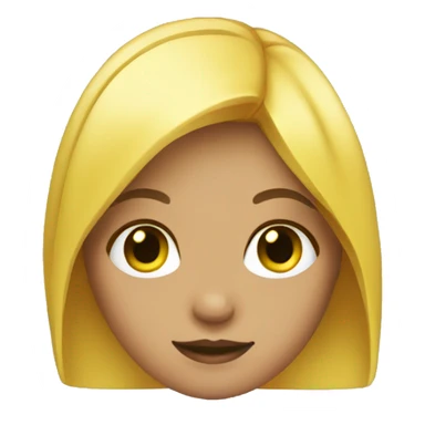 Girl with black base yellow highlighted hair sticker