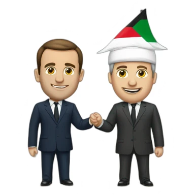 Macron et palestine sticker