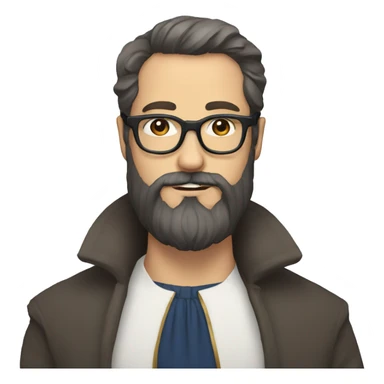 French Bearded person majestic with glasses sticker