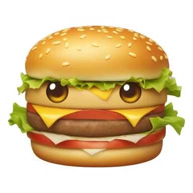happy burger face sticker