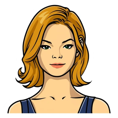 Michelle Monaghan with honey blonde hair on Christmas holiday sticker