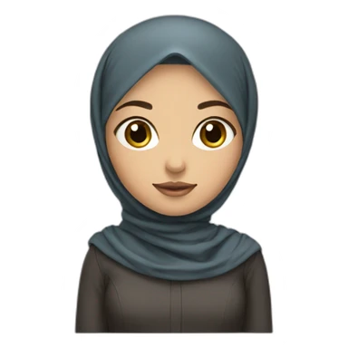 Short girl brunette avec hijab sticker