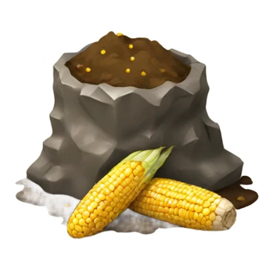 Chunk of mud with corn pieces in it sticker