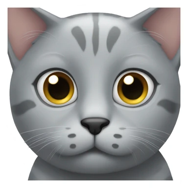 Grey cat with big black eyes sticker