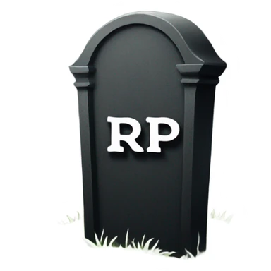a black grave with the letters RIP sticker