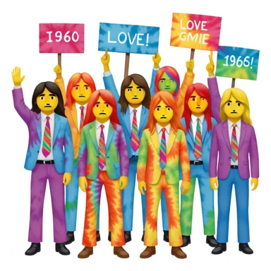 Hippies protesting in the 1960's sticker