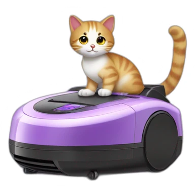 virgo glory-purple cat on a robot vacuum cleaner sticker