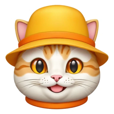 Cheese cat wearing a yellow hat sticker