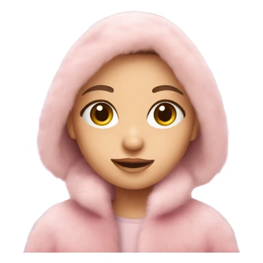 European girl in a pink fur coat sticker