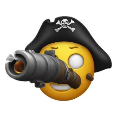 A pirate shooting cannonball sticker