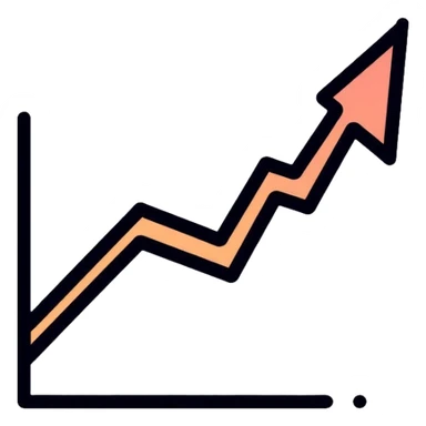 A graph with a downward trend and a painful spot marked, business pain point sticker