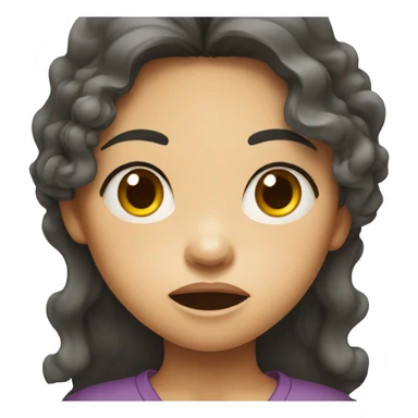 Angry Vietnamese girl with curly long hair sticker