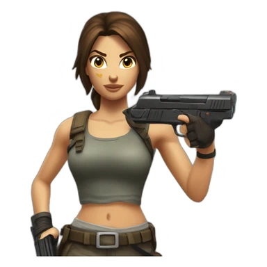 Lara croft gun sticker
