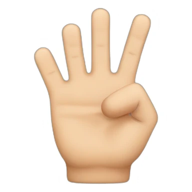 Front view of Thumb between index and middle finger sticker