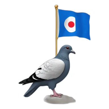 Un drapeau français avec un pigeon sticker