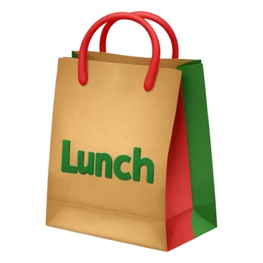 christmas paper lunch bag with the word lunch on it sticker