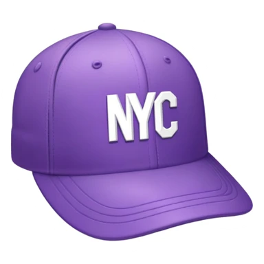 purple cap with a NYC logo on it sticker