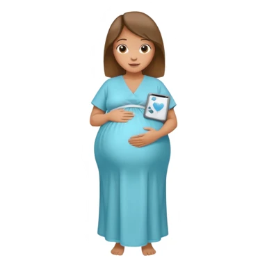 heavily pregnant woman with very very large overdue  quadruplets belly sticker