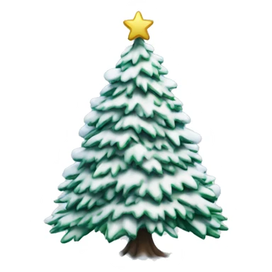 Snow covered Christmas tree sticker