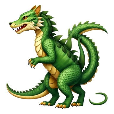 Alligator-Dragon-Tiger-Lynx-Bobcat-Fakémon-hybrid-creature with a long muzzle, full body sticker