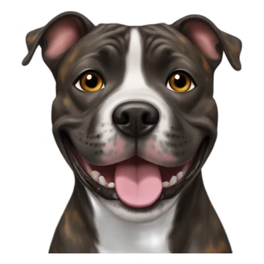 Brindle Staffie smiling sticker