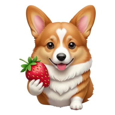 Corgi holding a strawberry  sticker