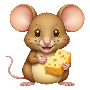 cartoon mouse jerry eating cheese sticker