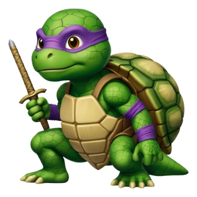 Donatello from Teenage Mutant Ninja Turtles, with a shell pattern sticker