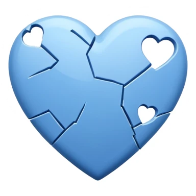 broken blue heart sticker