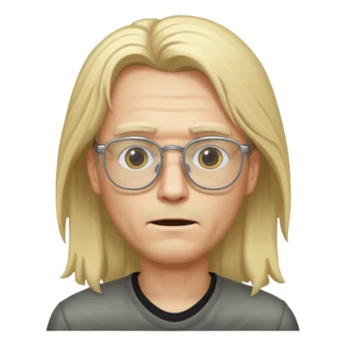 Guy with long blond heart and glasses dead  sticker