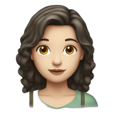 a girl with fair skin and shoulder-length dark hair sticker