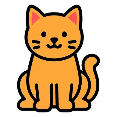 colored cat icon sticker