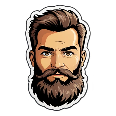Hill w full beard sticker