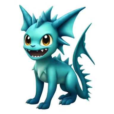 Edgy Vaporeon dragon With Fins and spikes full body sticker
