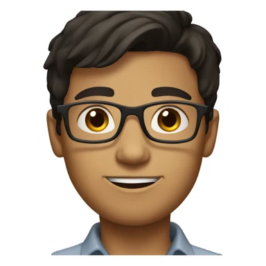 young engineer with glasses without helmet brunette brown eyes black hair sticker