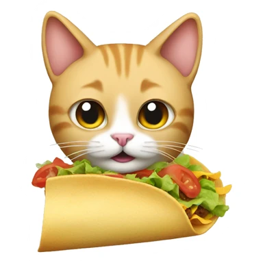 Cat eating taco sticker