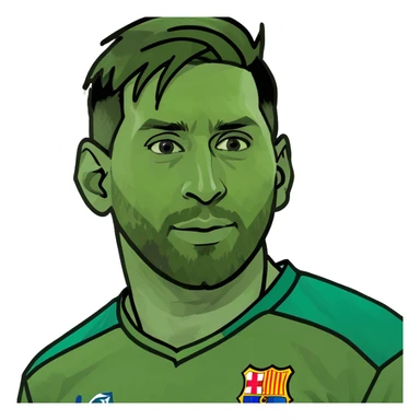 Messi with footbal sticker