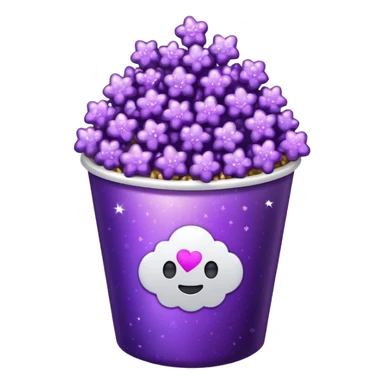 Glitter purple popcorn sticker