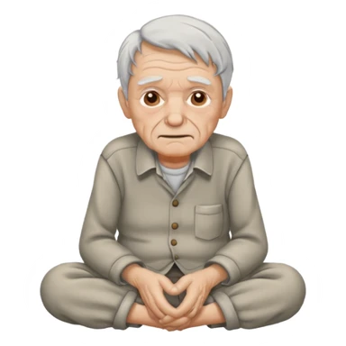 sitting weak old man  sticker