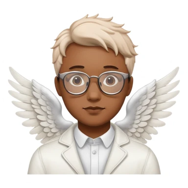 This person wearing his glasses with angel wings sticker